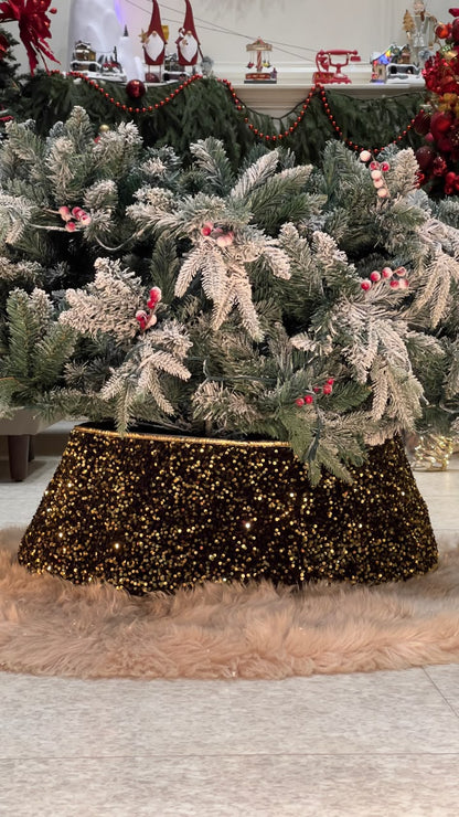Gold Sequin Tree Skirt PartyPerfetto