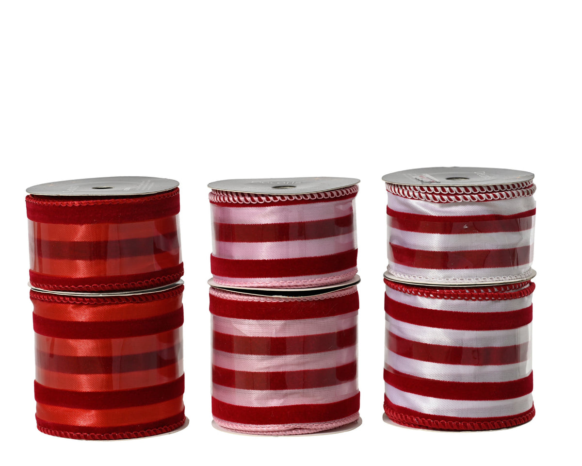 Ribbon with Velvet Stripes L-200 Party Perfetto
