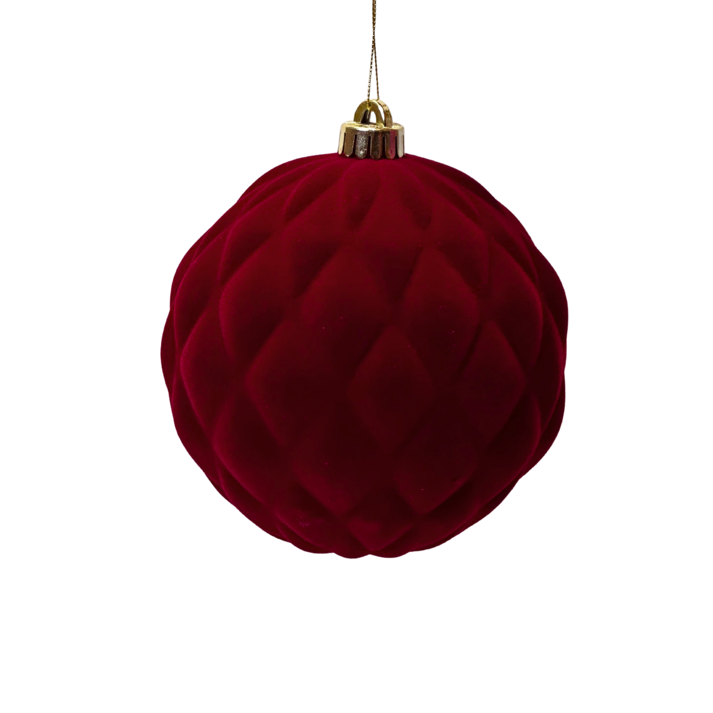 Burgundy  Flocked Baubles (pack of 3) Party Perfetto