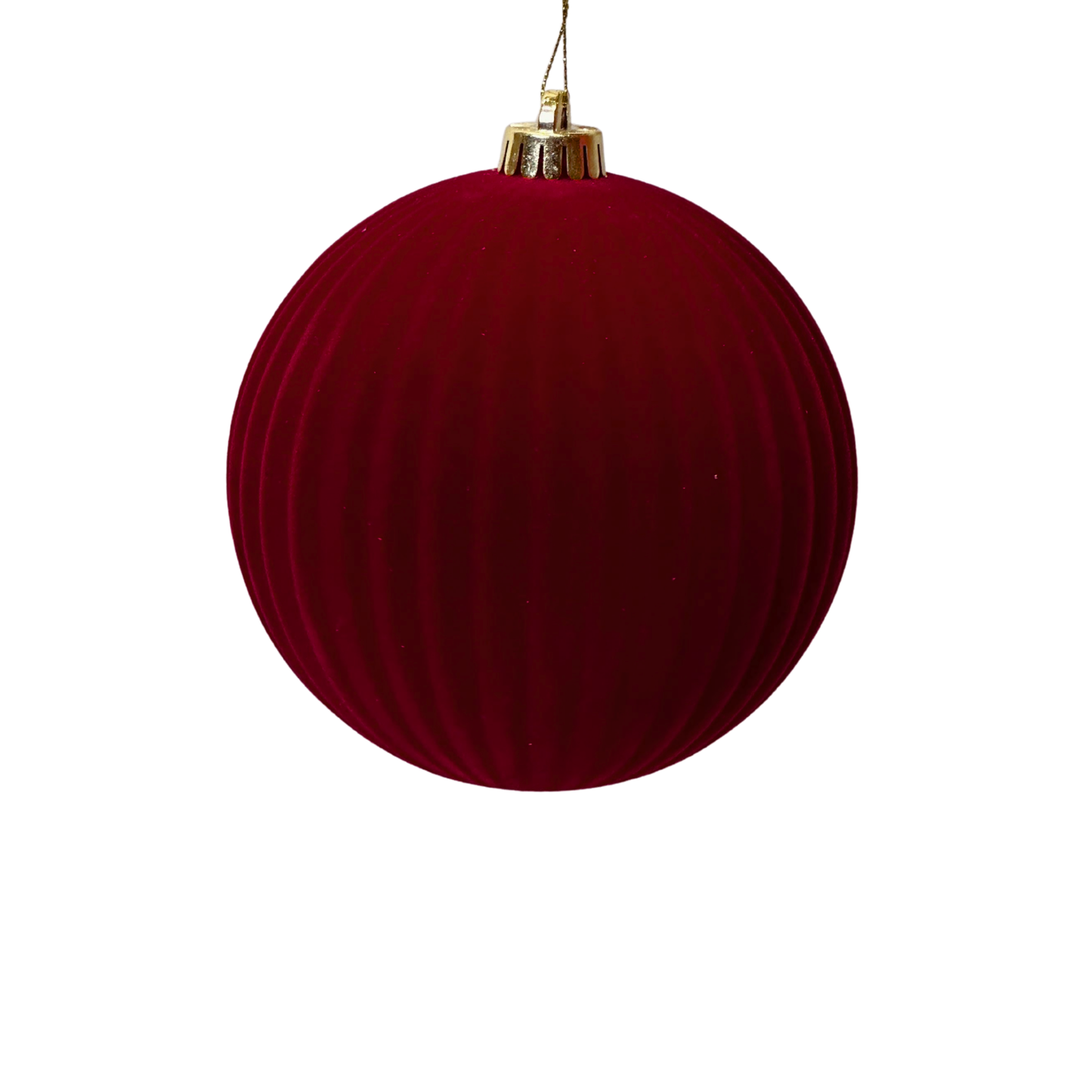 Burgundy  Flocked Baubles (pack of 3) Party Perfetto
