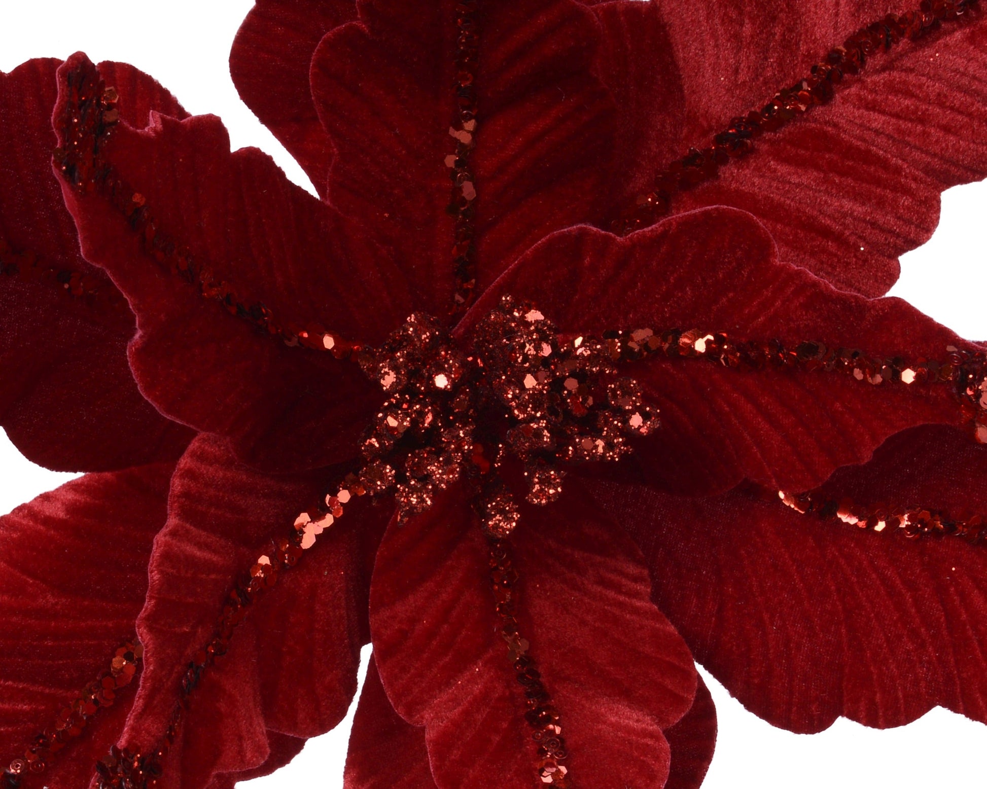 Shiny Velvet Poinsettia Flower (Pack Of 1) Party Perfetto