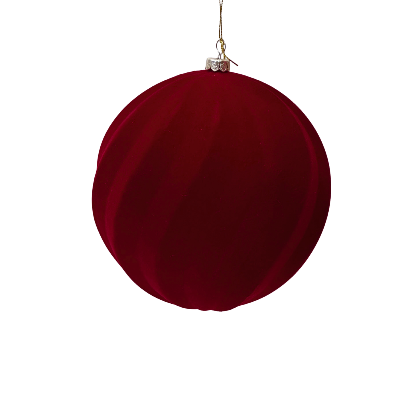 Burgundy  Flocked Baubles (pack of 3) Party Perfetto