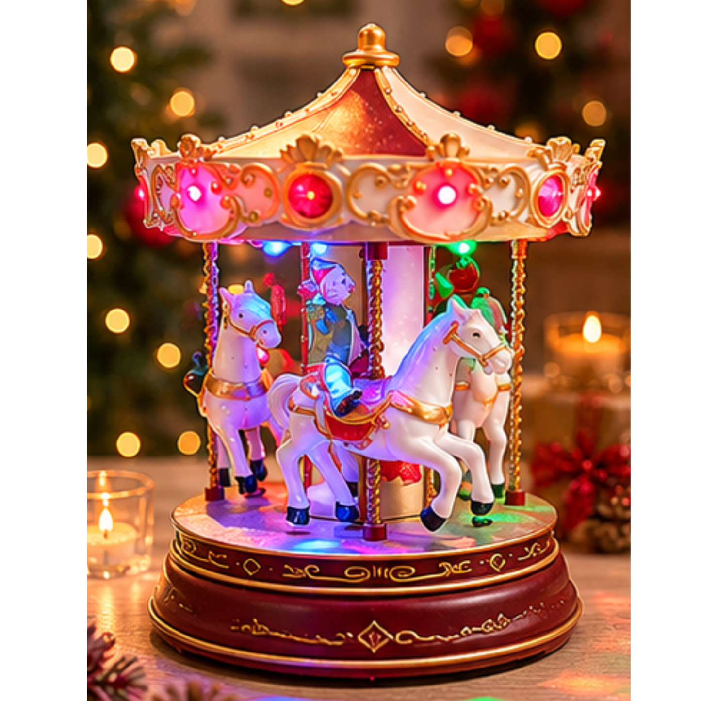 Vintage Light-Up Musical Carousel Party Perfetto