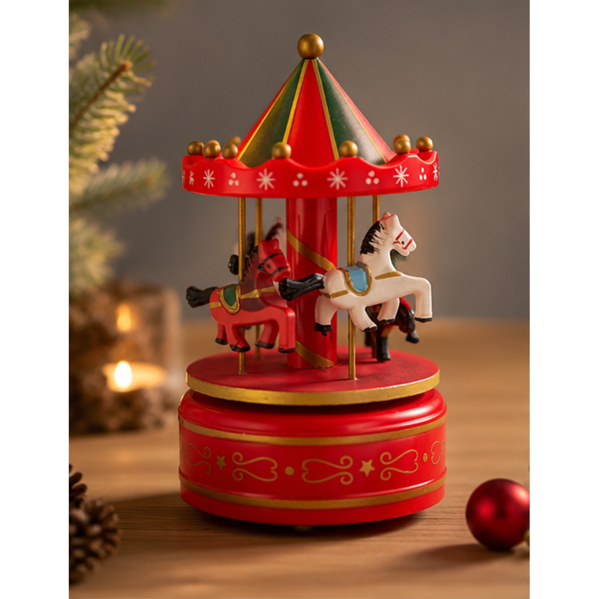 Red Classic Musical Carousel Party Perfetto