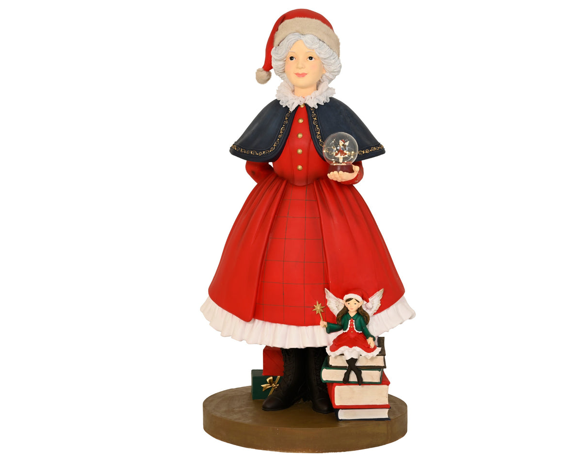 Mrs. Clause Sitting on Books H 5.1 FT Party Perfetto