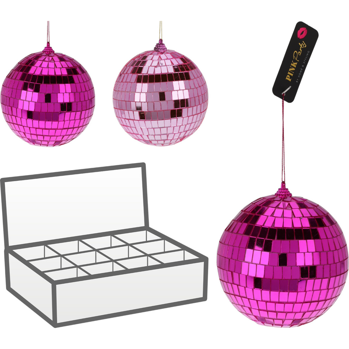 Pink Shade Mirror Bauble (Big)