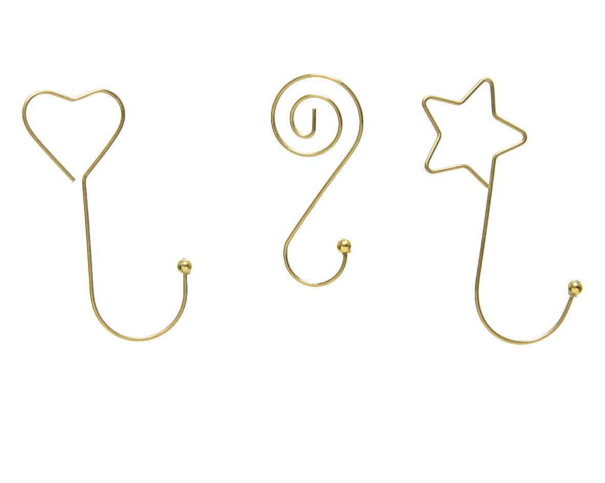 Heart, Spiral, Star Shape Bauble Hangers (Box of 12)