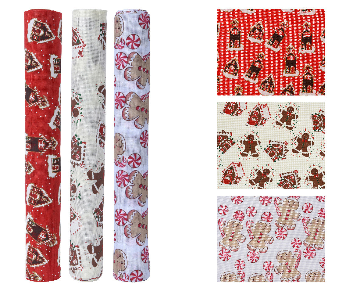 Gingerbread & Candy, House Printed  Decor Fabric 3 Design Opt. 1 Roll