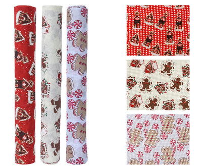 Gingerbread & Candy, House Printed  Decor Fabric 3 Design Opt. 1 Roll