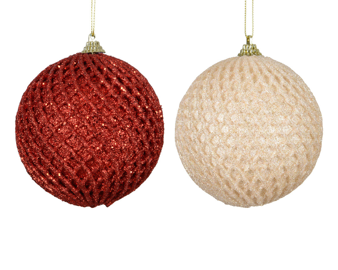 Check &  Glitter all over Bauble  10cm