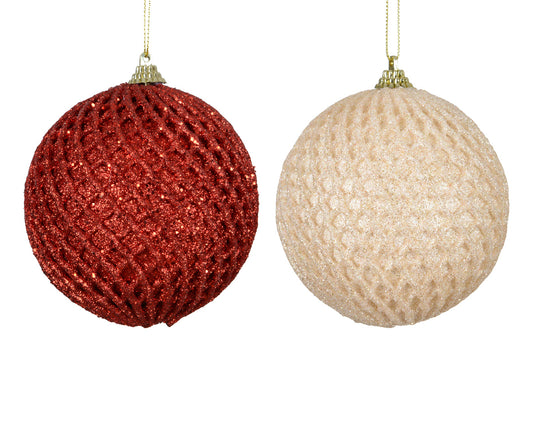 Check &  Glitter all over Bauble  10cm