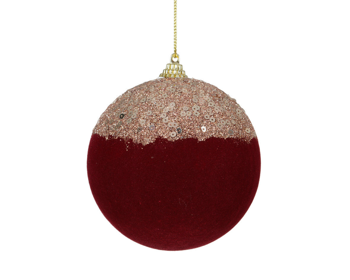 Flock Sequins on top  Bauble 10cm