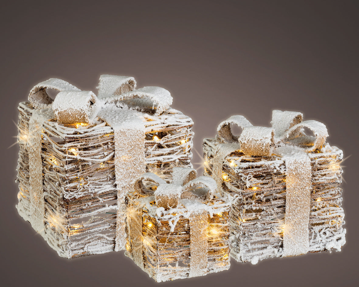 LED Rattan Giftbox (Set of 3) Party Perfetto