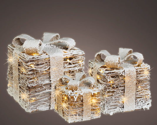 LED Rattan Giftbox (Set of 3) Party Perfetto