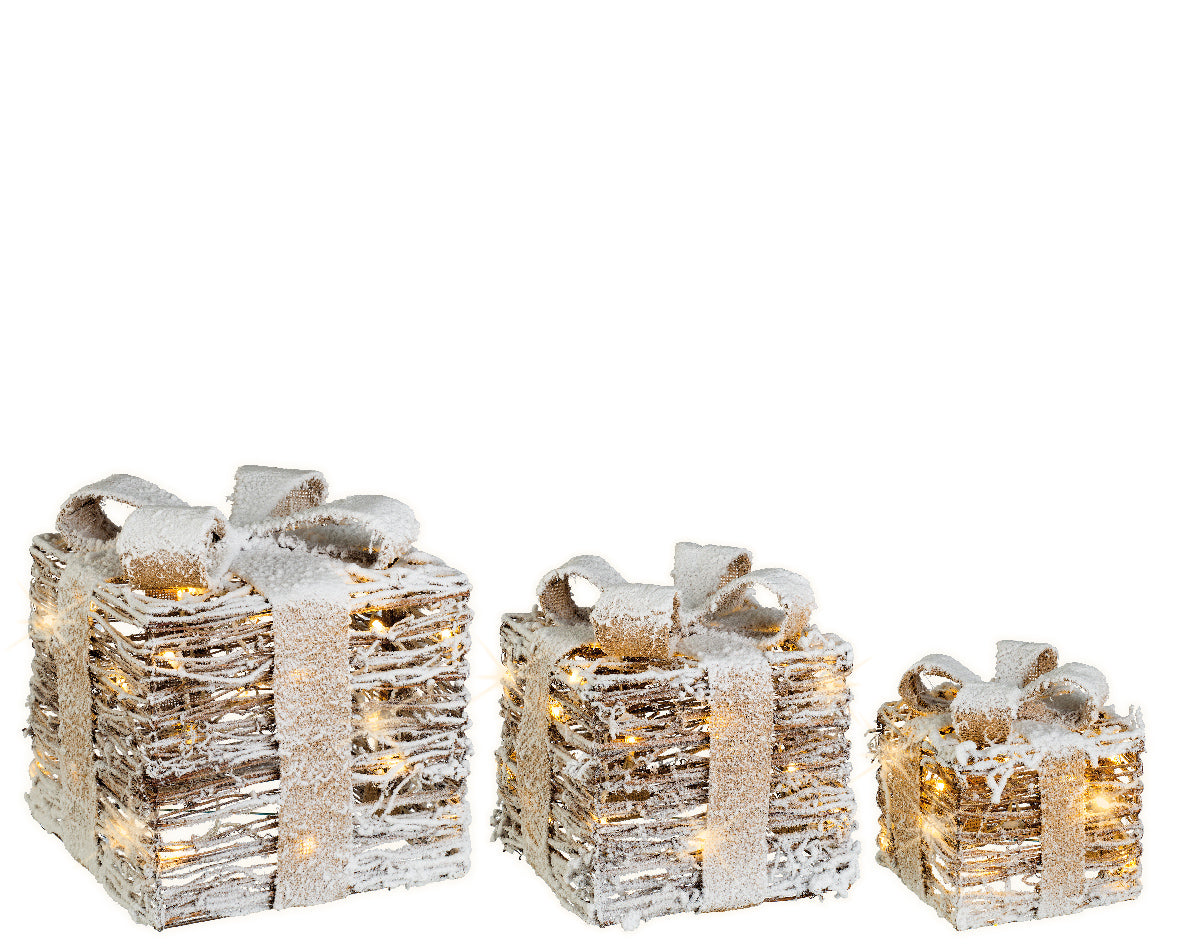 LED Rattan Giftbox (Set of 3) Party Perfetto