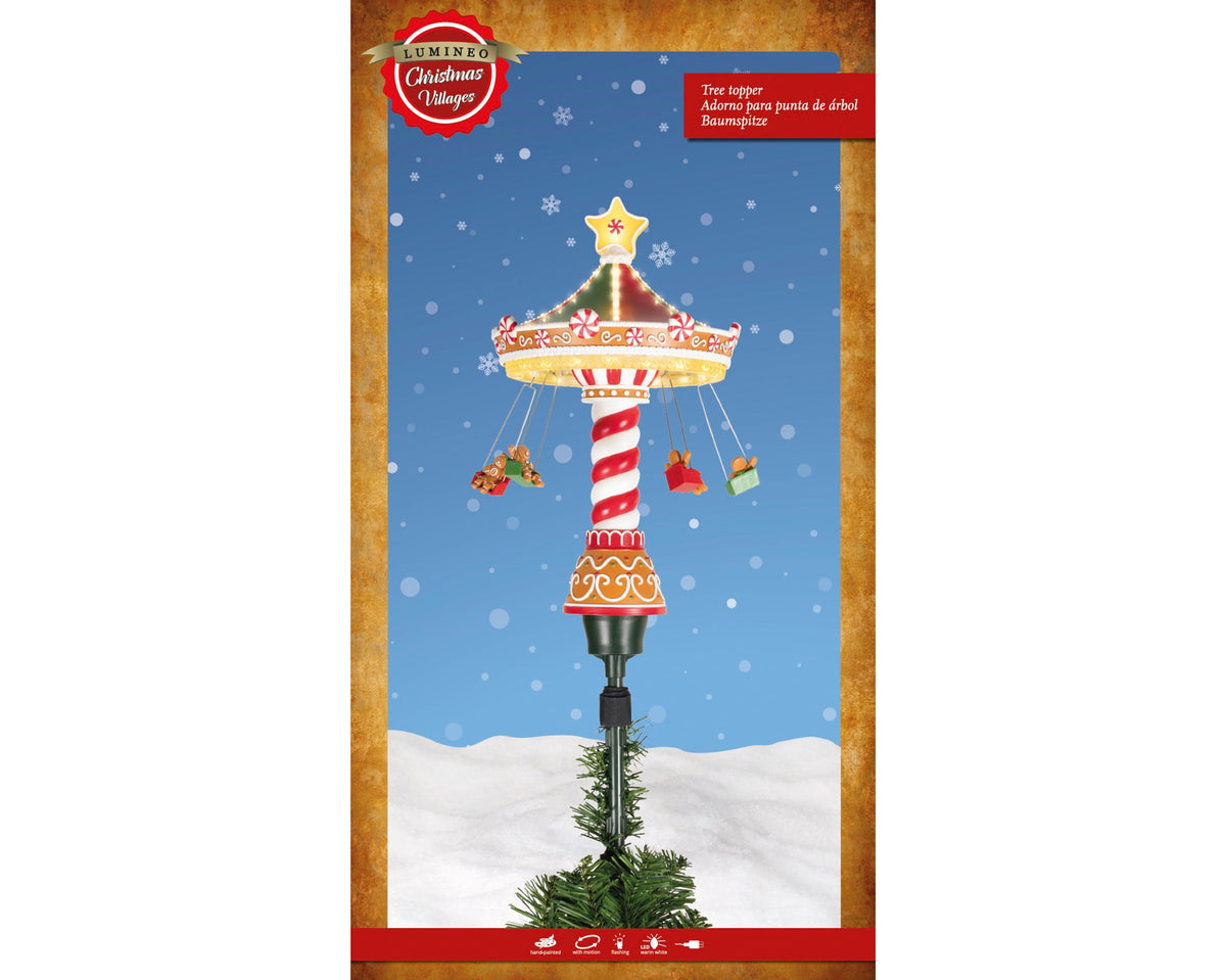 Micro LED Flashing Effect Treetopper with Header Star Party Perfetto