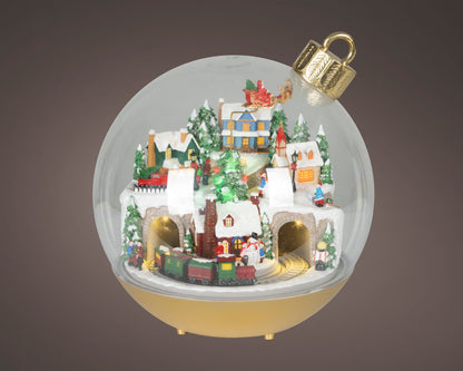 Christmas Village Micro LED Snow Globe H 25cm PartyPerfetto
