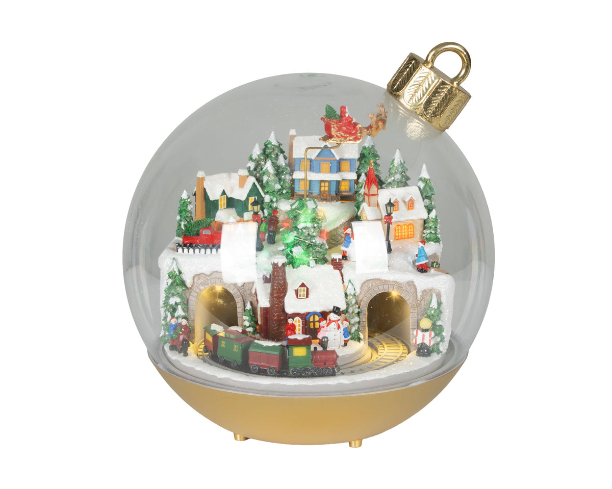 Christmas Village Micro LED Snow Globe H 25cm PartyPerfetto