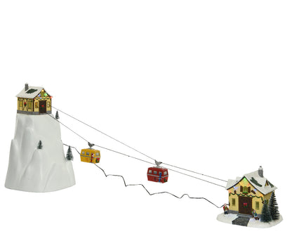 LED  Cable Car Lift With House Scenery