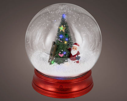 Santa with Tree Micro LED Snow Globe  2 SIZE OPT. Party Perfetto