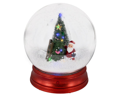 Santa with Tree Micro LED Snow Globe  2 SIZE OPT. Party Perfetto