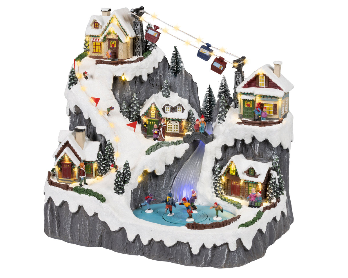 Santa Village 5 Houses LED Scenery Party Perfetto