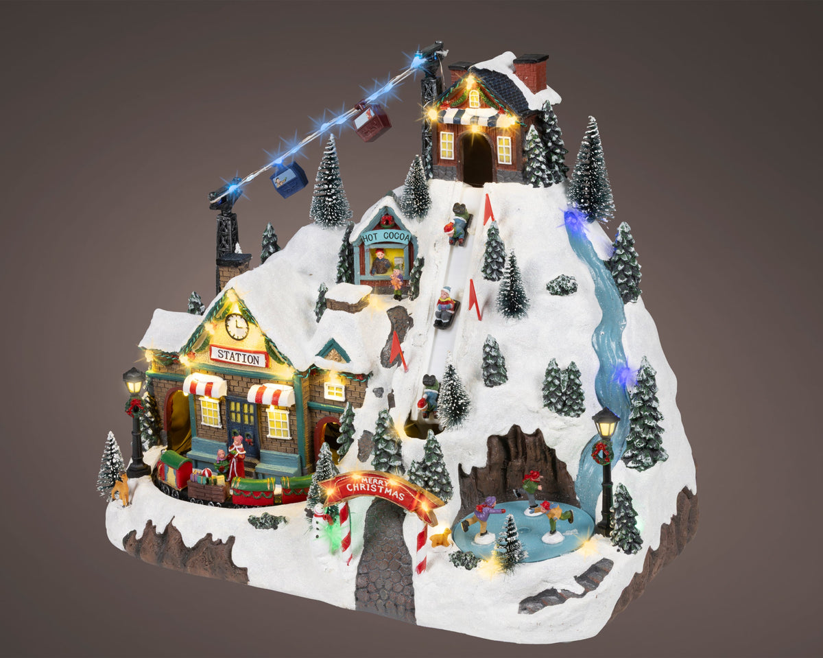 Christmas Station  LED Scenery Set with movement Party Perfetto