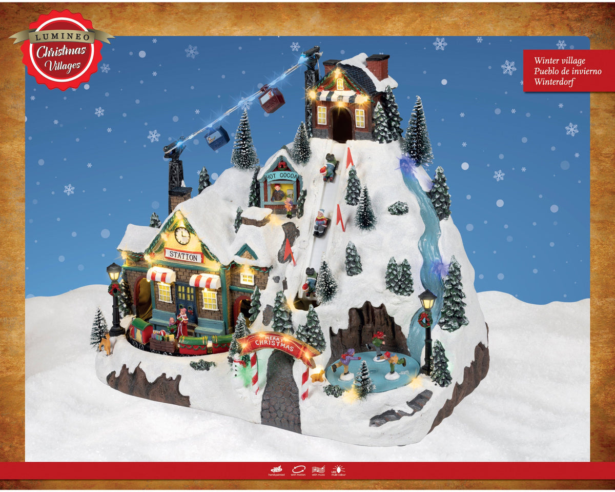 Christmas Station  LED Scenery Set with movement Party Perfetto