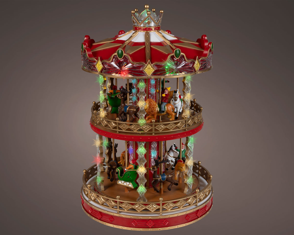 Micro LED Christmas Carousel with movement Party Perfetto