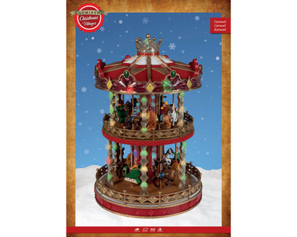 Micro LED Christmas Carousel with movement Party Perfetto