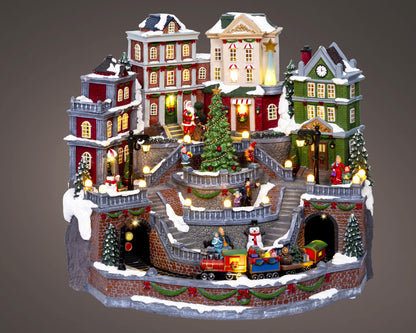 Snowy Christmas Town  LED Scenery Set Party Perfetto