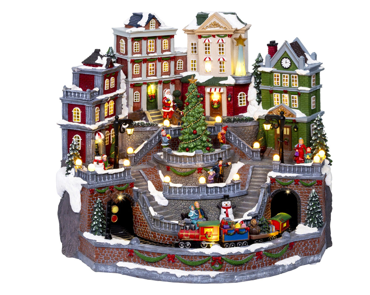 Snowy Christmas Town  LED Scenery Set Party Perfetto