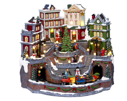Snowy Christmas Town  LED Scenery Set Party Perfetto