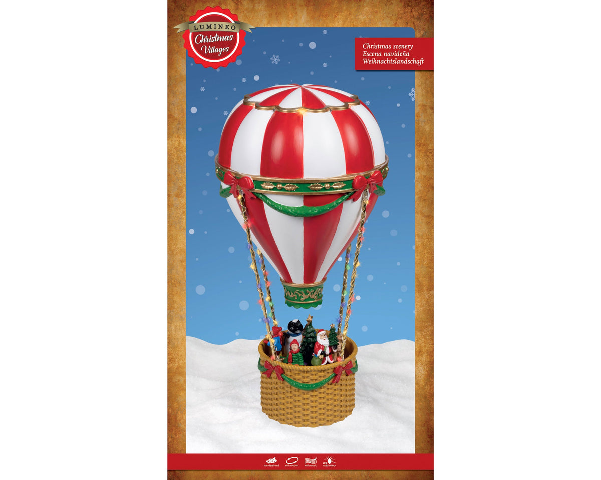 Micro LED Christmas Hot Air Balloon with music Party Perfetto