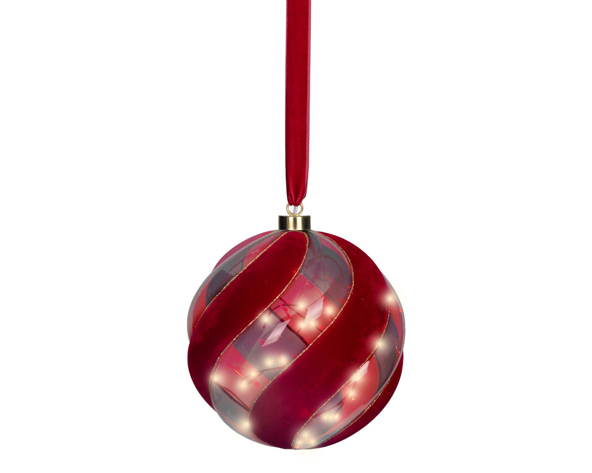 Micro LED Checked Ball 19cm Party Perfetto