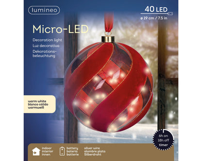 Micro LED Checked Ball 19cm Party Perfetto