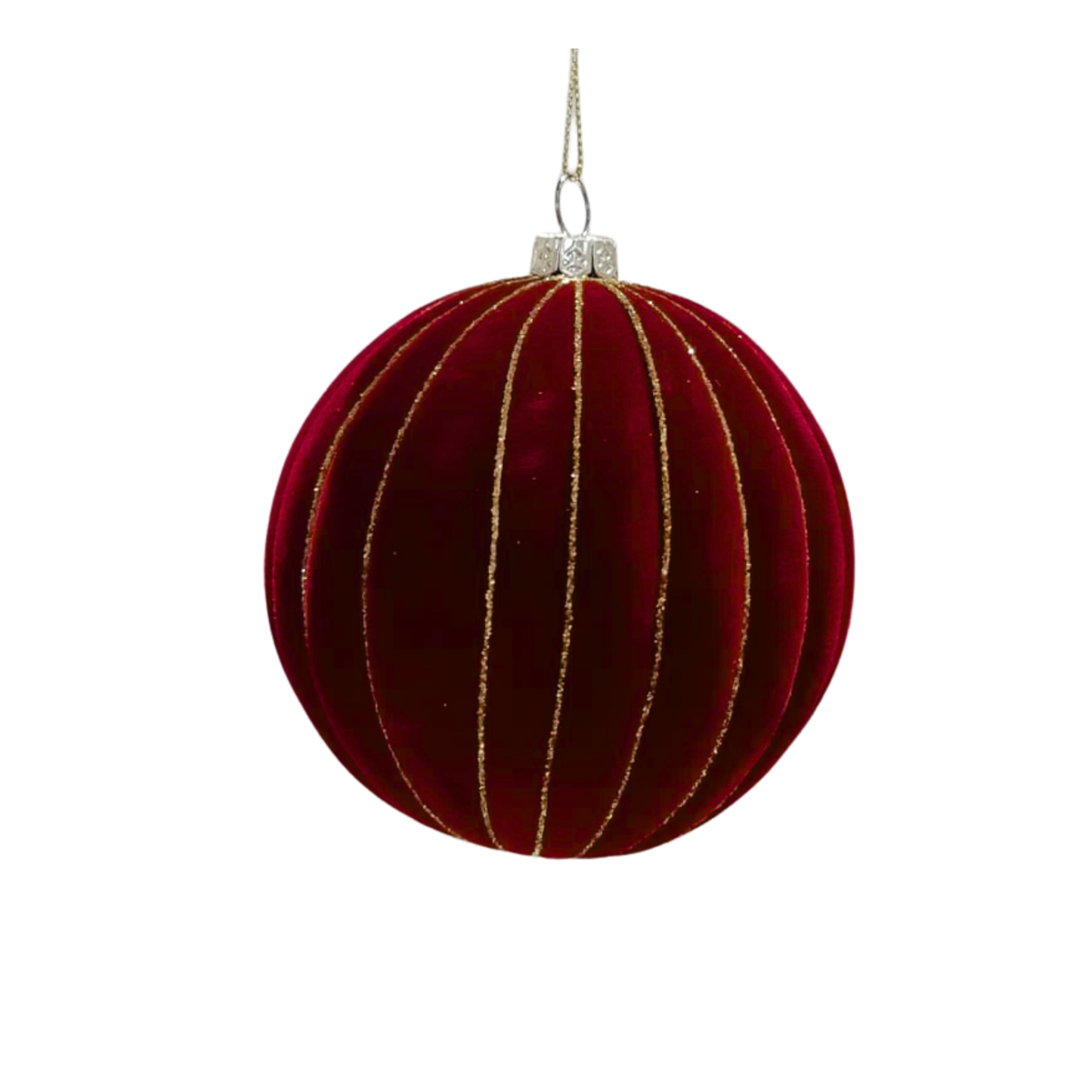 Burgundy Flocked Baubles (Pack of 6) Party Perfetto