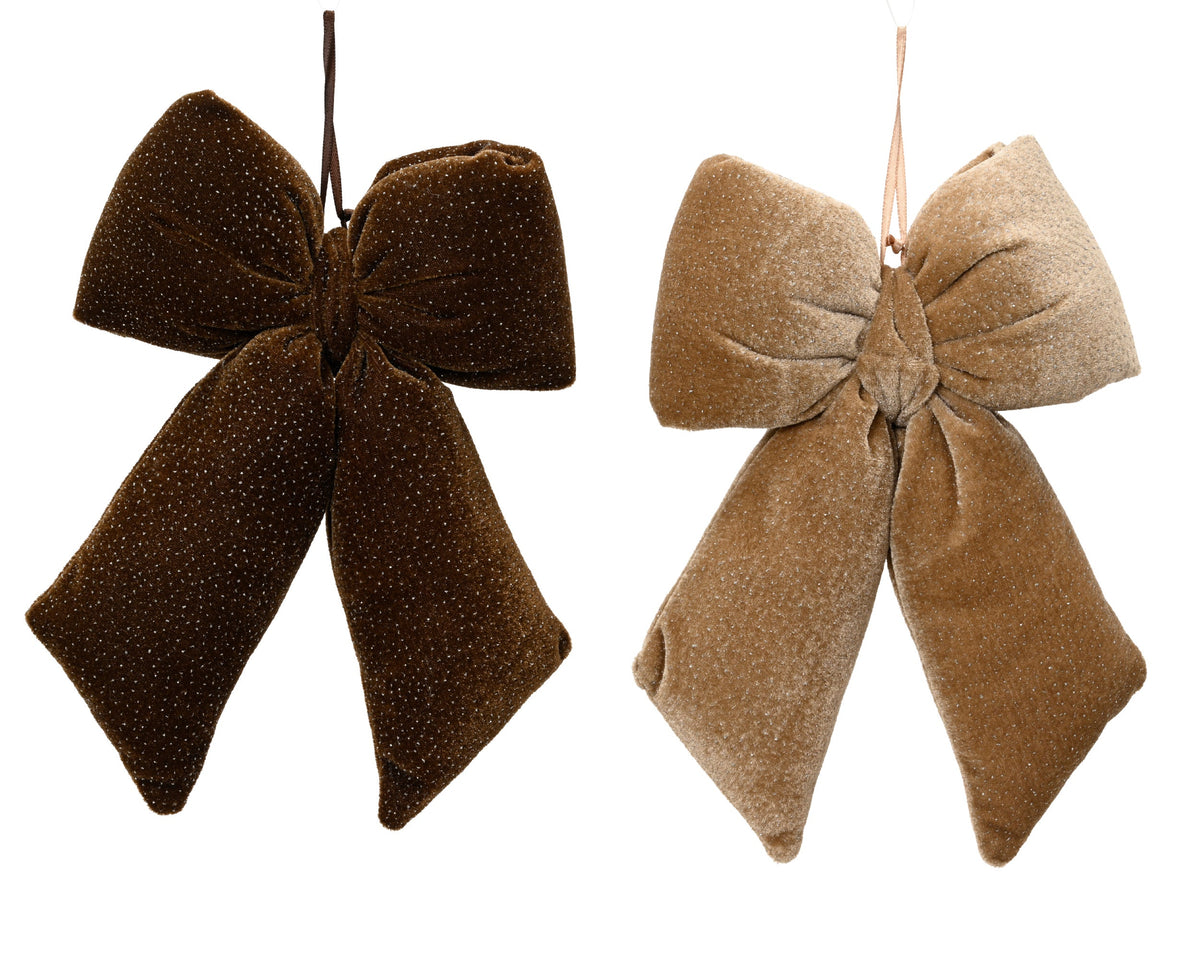 Velvet Bow with Silver Glitters Sprinkle (Pack of 2) Party Perfetto