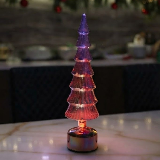 Rotating Micro LED Tree (Red & Gold 39cm)(2Color Opt.) PartyPerfetto