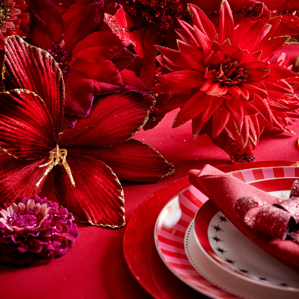 Porcelain White & Red Plate