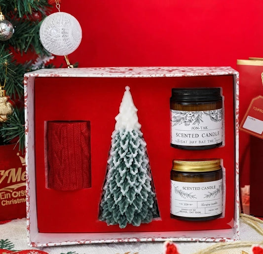 Christmas Green Candle Gift Set (Pack of 4) PartyPerfetto