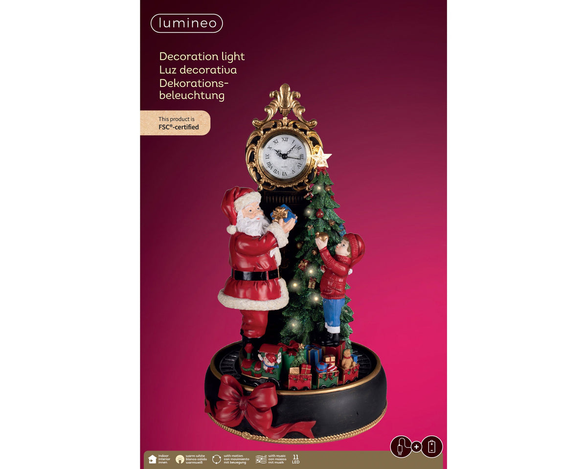 Clock with Santa & Kid H.48CM Party Perfetto