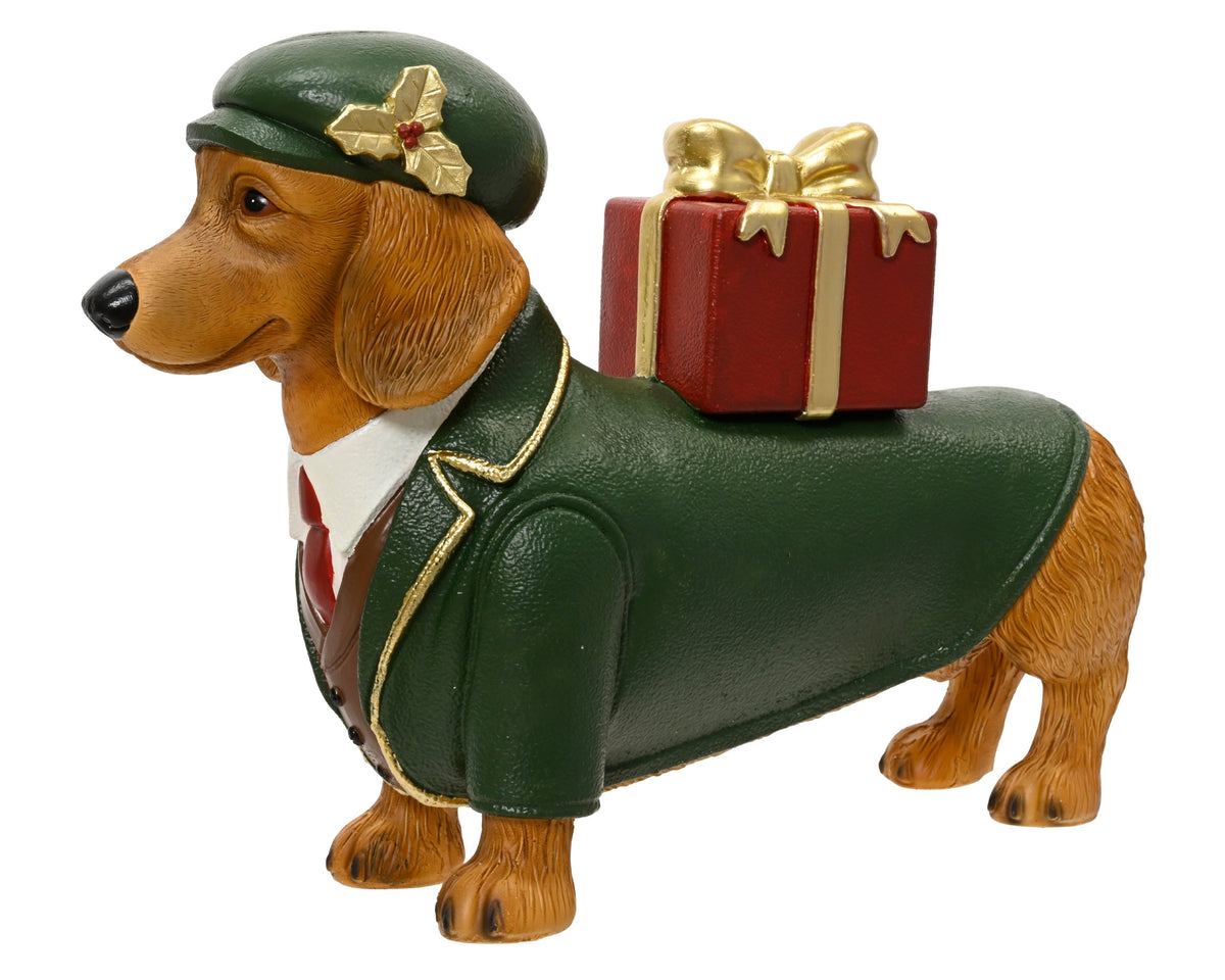 Standing Dog with Gift Box H 41FT Party Perfetto