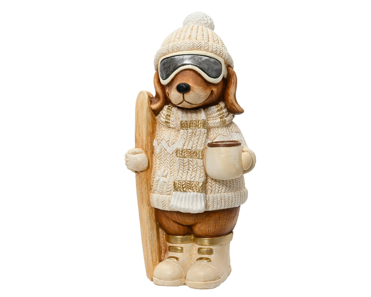Standing Dog with Skis H 44.5cm Party Perfetto