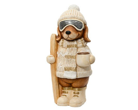 Standing Dog with Skis H 44.5cm Party Perfetto
