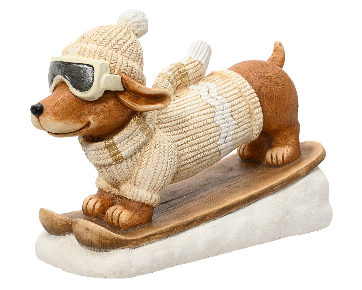 Skiing Dog H 24cm Party Perfetto