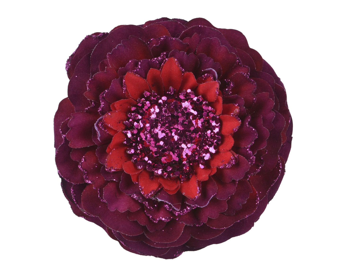 Zinnia Flower With Glitter Edge (dia10cm) Party Perfetto
