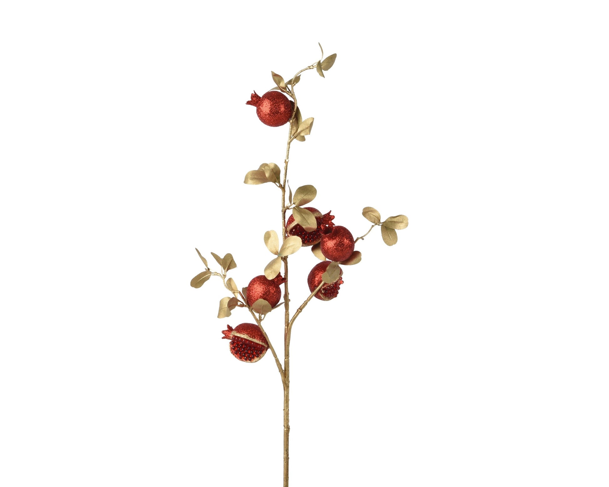 Spray Pomegranate with Glitter & Gold leaf (H.90cm) Party Perfetto