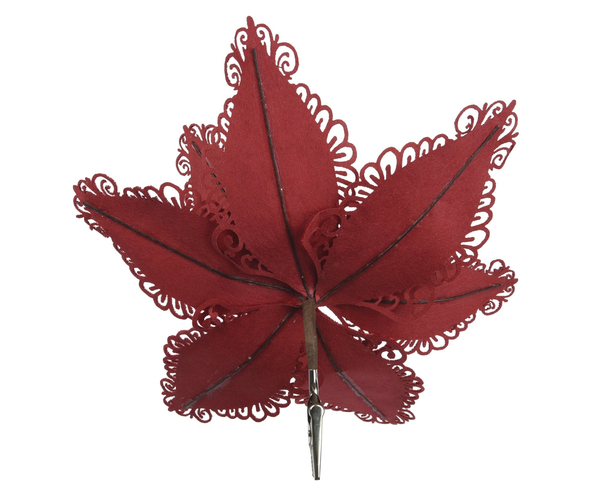 Poinsettia laser cut lace edge on clip (dia27) Party Perfetto