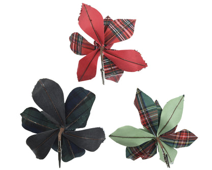 Red & Green Check Poinsettia Flower Party Perfetto